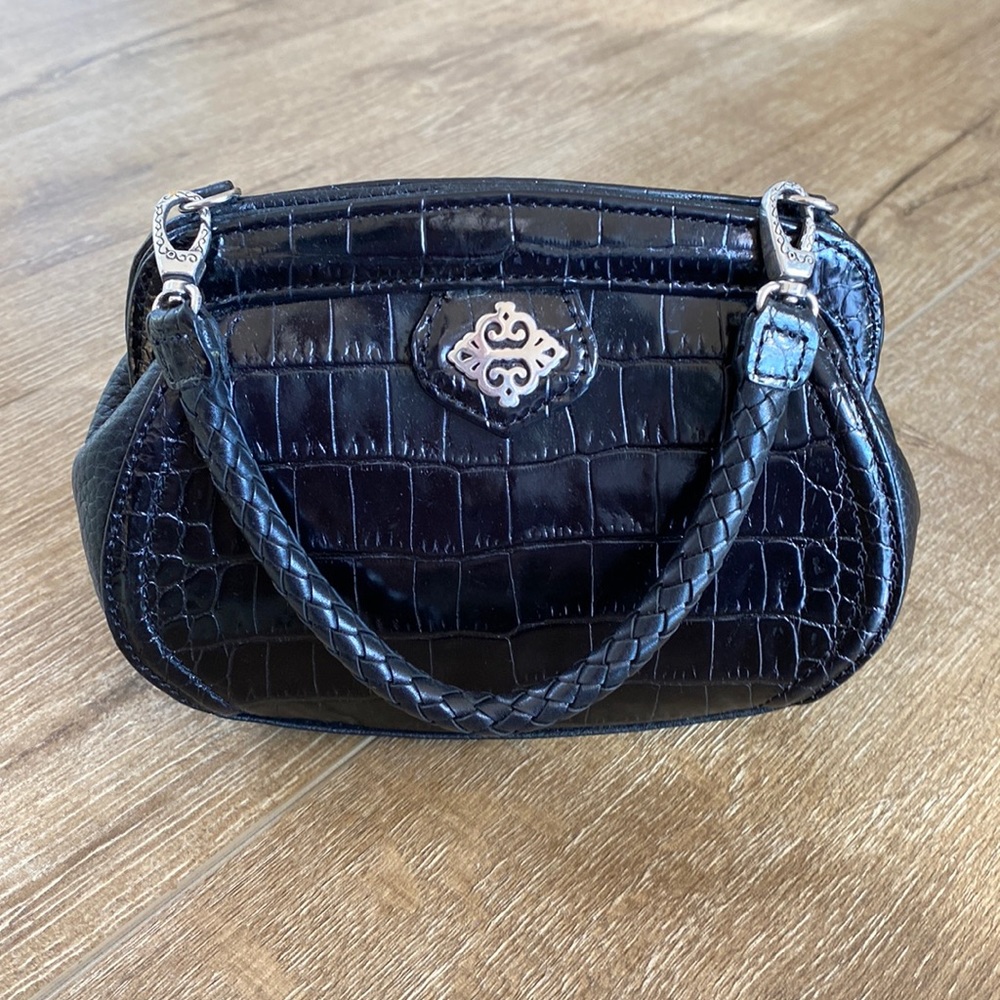 Black Croc Cute Clutch/Crossbody Bag